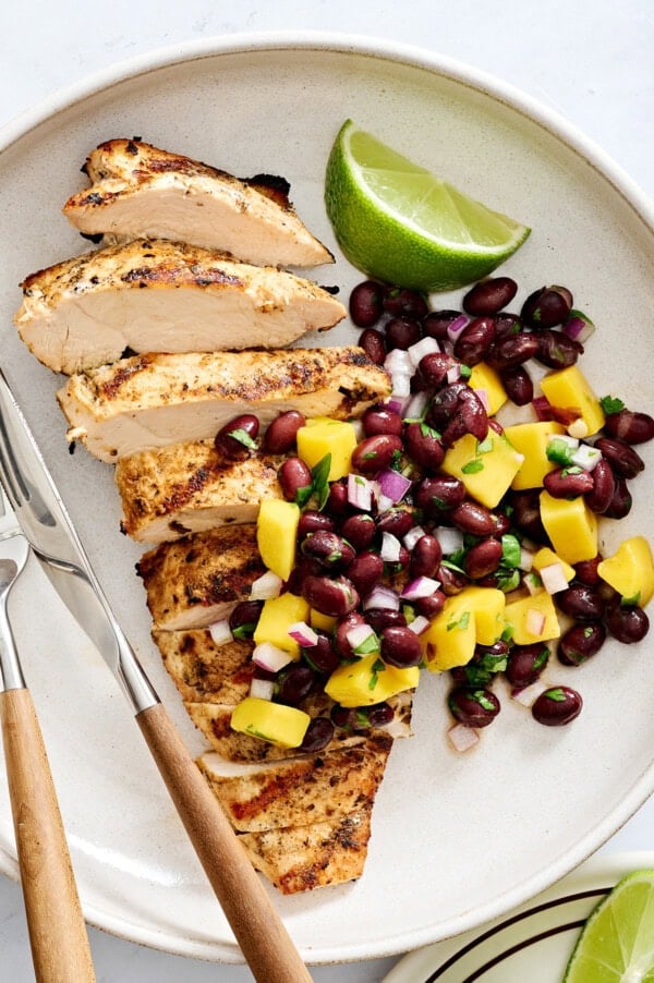 Grilled Chicken with Mango Black Bean Salsa