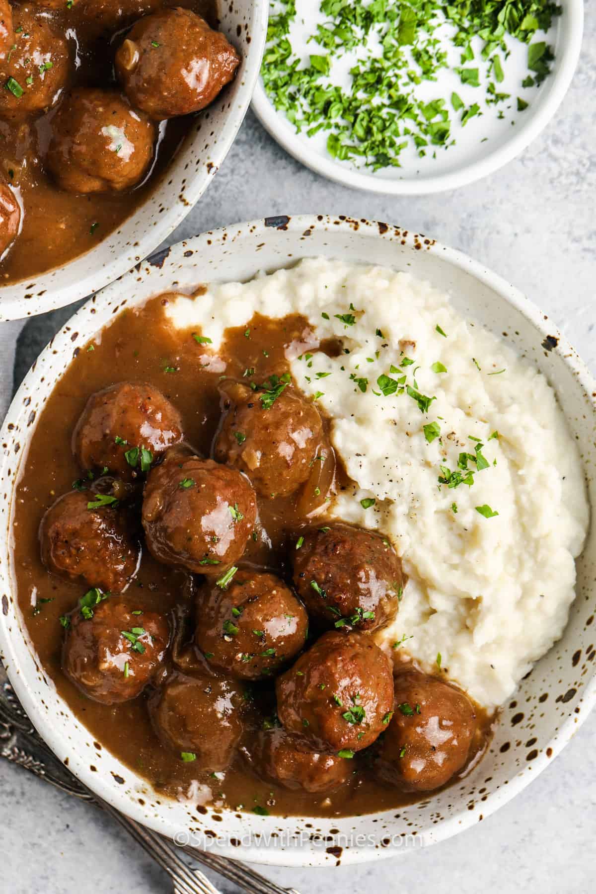 Slow Cooker Meatballs in French Onion Gravy